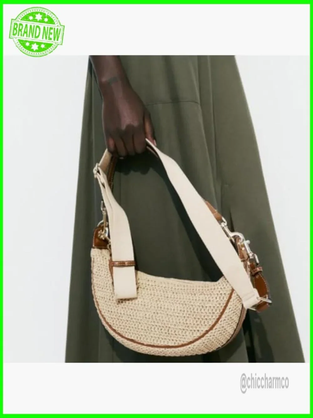 Straw Woven Crossbody Hobo Bag Adjustable Strap Summer Beach Purse